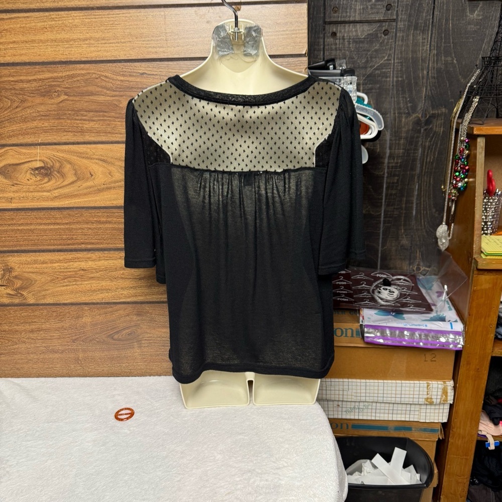 Cato size small Black Women's Top bell sleeves and baby doll style - Picture 6 of 10